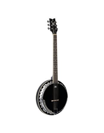 Ortega OBJ350/6-SBK Raven Series Banjo 6 String - Mahogany Black + Bag