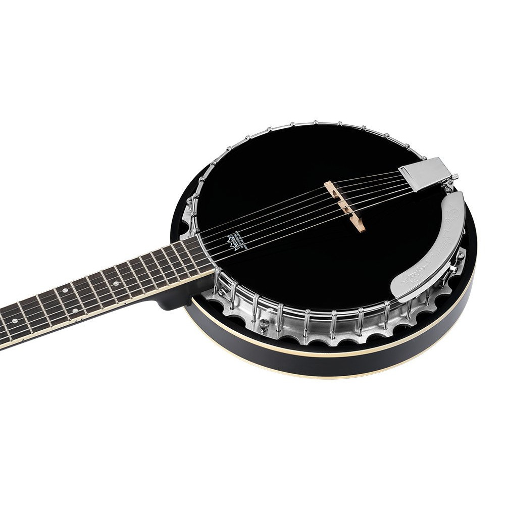 Ortega OBJ350/6-SBK Raven Series Banjo 6 String - Mahogany Black + Bag