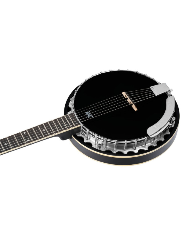 Ortega OBJ350/6-SBK Raven Series Banjo 6 String - Mahogany Black + Bag