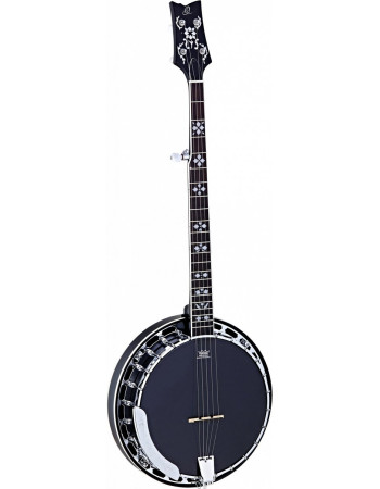 Ortega OBJ450-SBK Raven Series Banjo 5 String - Mahogany Black + Bag