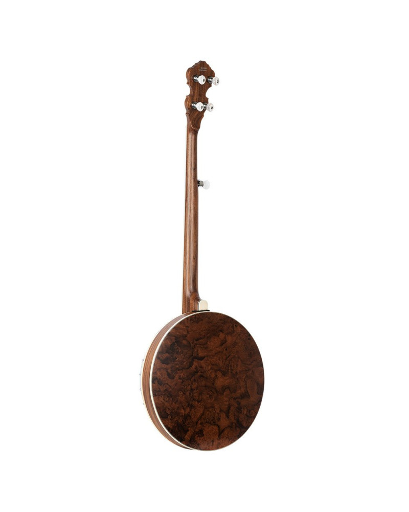 Ortega OBJ550W-SNT Falcon Series Banjo 5 String - Burl Walnut Natural + Bag