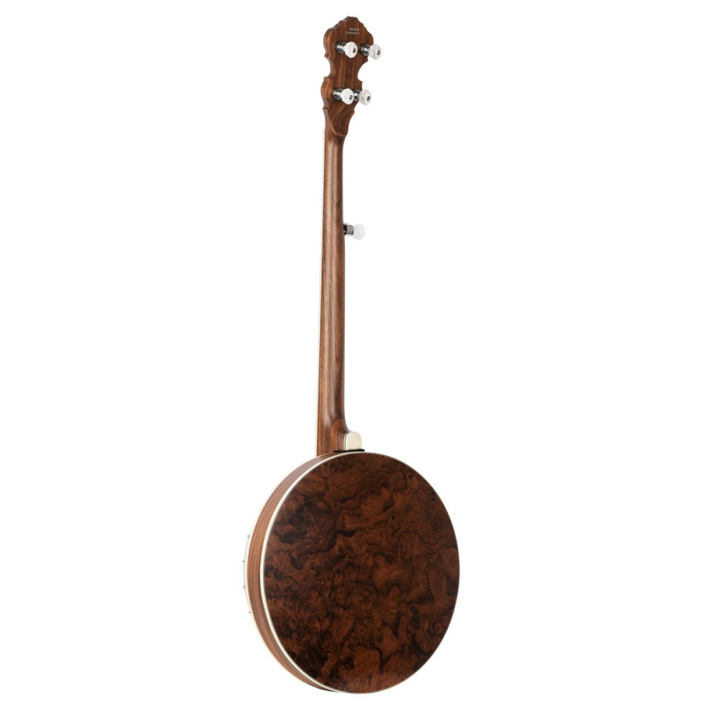 Ortega OBJ550W-SNT Falcon Series Banjo 5 String - Burl Walnut Natural + Bag