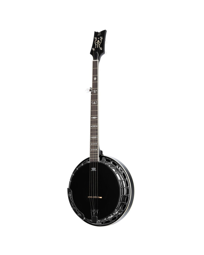 Ortega OBJ650-SBK Raven Series Banjo 5 String - Mahogany Black + Bag