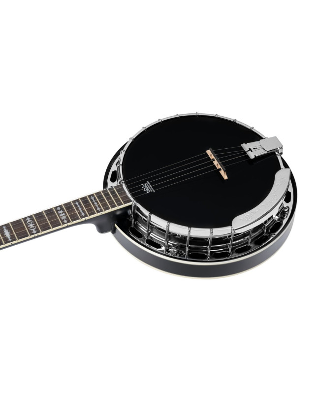 Ortega OBJ650-SBK Raven Series Banjo 5 String - Mahogany Black + Bag