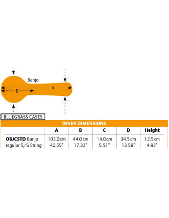 Ortega OBJCSTD Economy Banjo Hardcase - Black