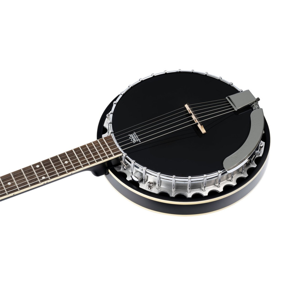Ortega OBJE350/6-SBK Raven Series Banjo 6 String - Mahogany Black + Bag