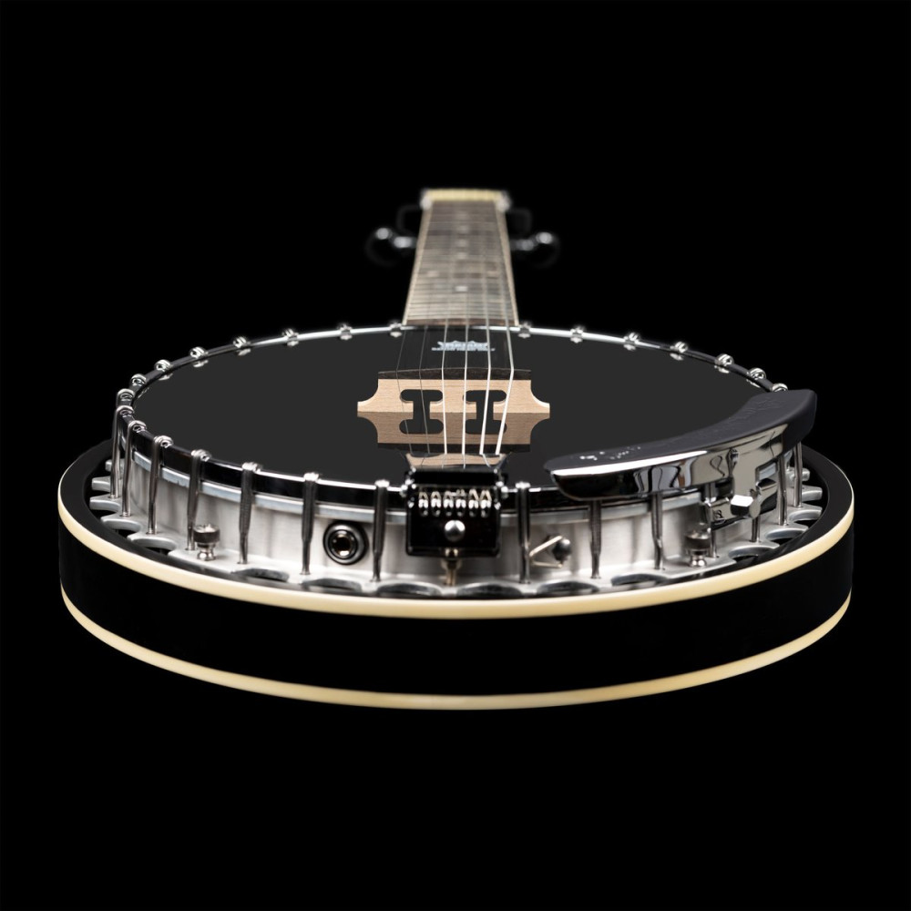 Ortega OBJE356-SBK-L Raven Series Banjo 6 String Lefty - Mahogany Black + Bag