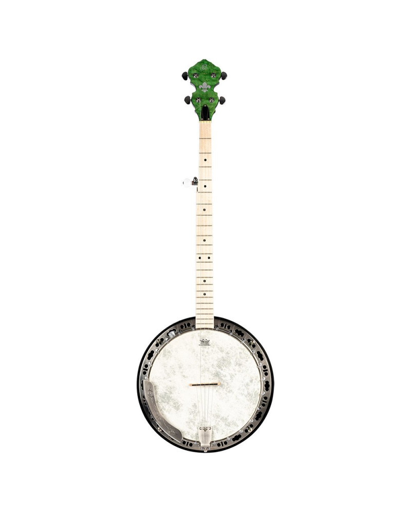 Ortega OBJE400TGR Falcon Series Banjo 5 String - Maple Green + Bag