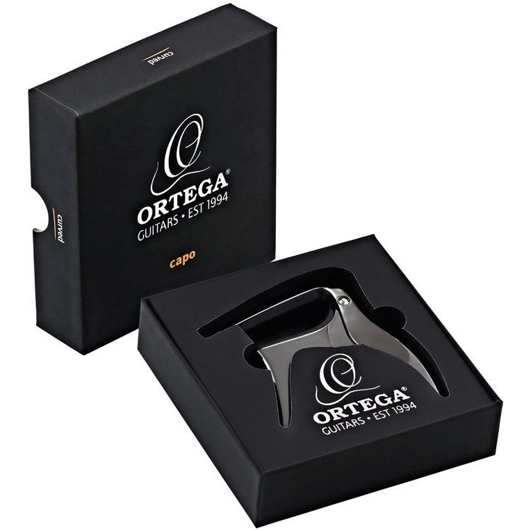 Ortega OCAPOCV-BCR Curved Guitar Capo - Black Chrome