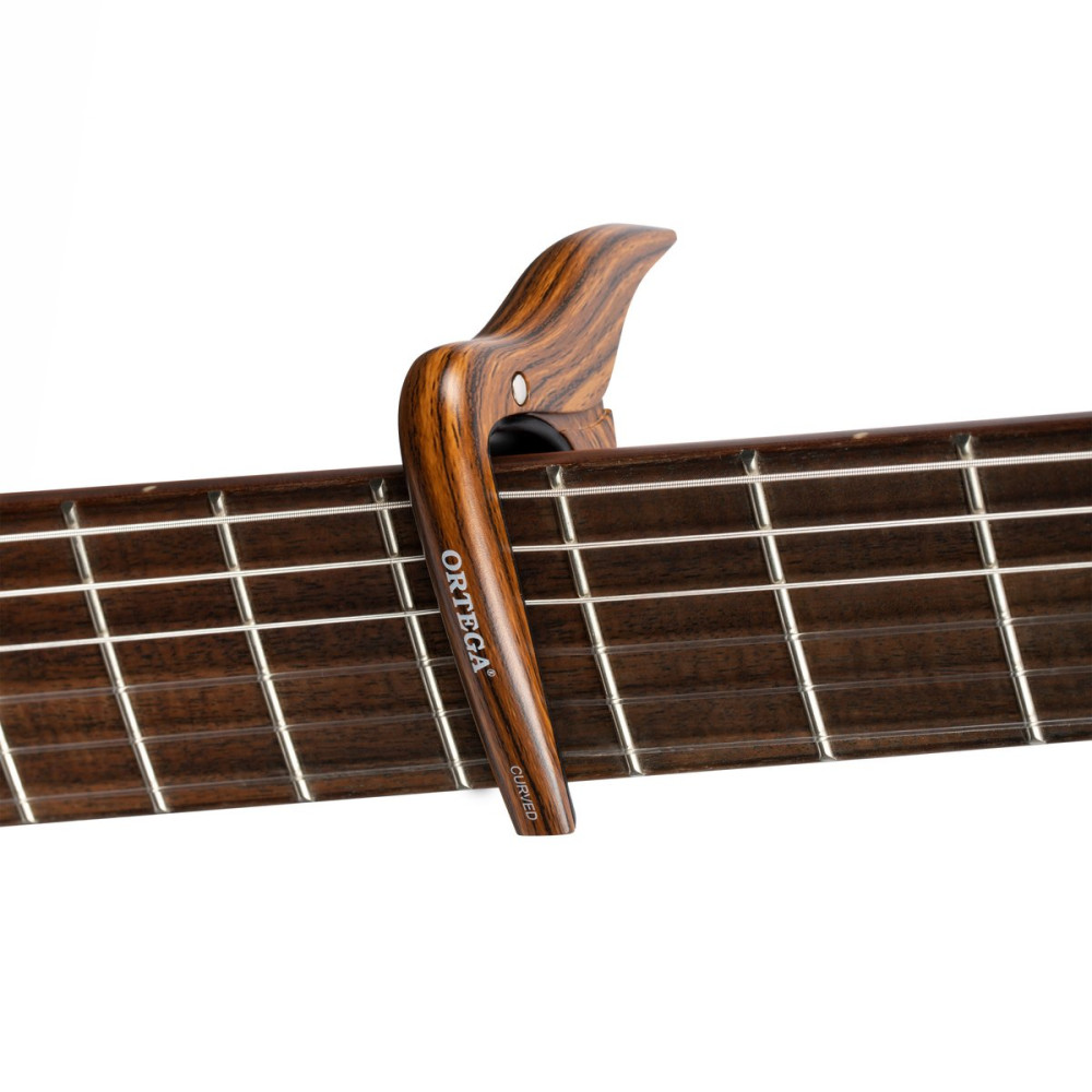 Ortega OCAPOCV-WND Curved Guitar Capo - Walnut Design