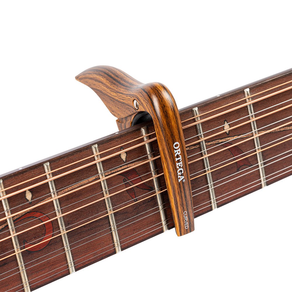 Ortega OCAPOCV-WND Curved Guitar Capo - Walnut Design
