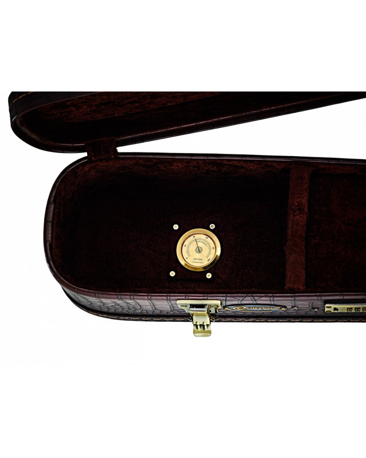 Ortega OCCPRO-T Pro Classical-Guitar-Thinline-Hardcase - Brown Croco