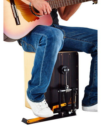 Ortega OCJP-GB Percussion Series Cajon Pedal - Orange / Black + Bag