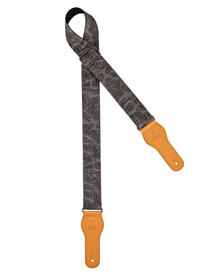 Ortega OCS-300 Spring Series Guitar Cotton Strap - Coal Jean