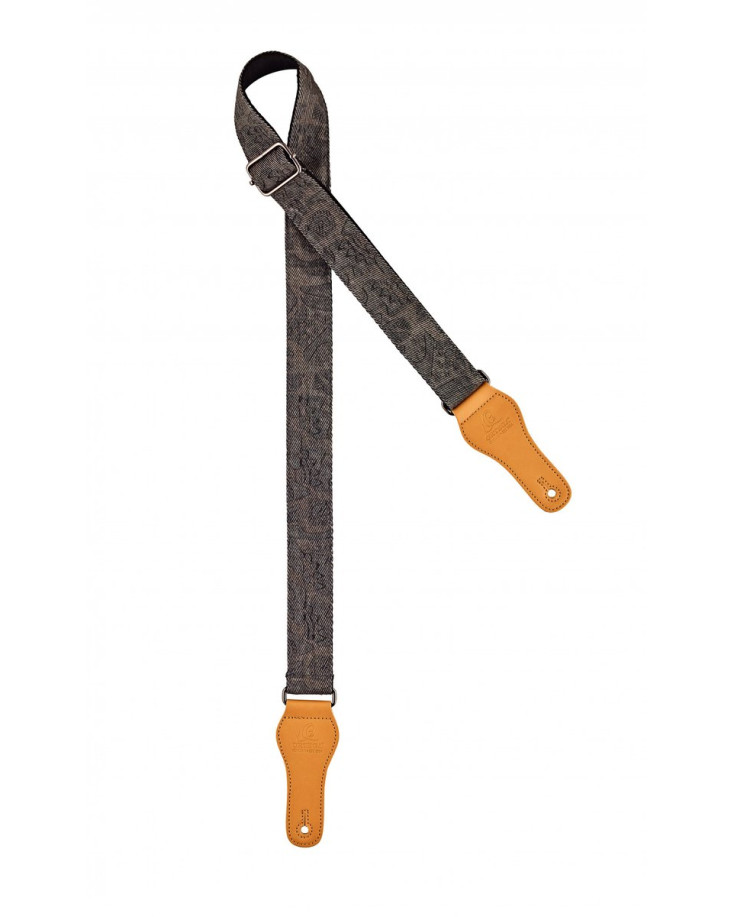 Ortega OCS-300U Spring Series Ukulele Cotton Strap - Coal Jean