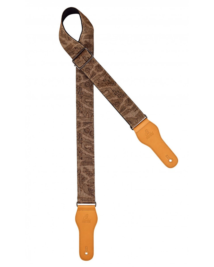 Ortega OCS-310 Spring Series Guitar Cotton Strap - Brown Jean