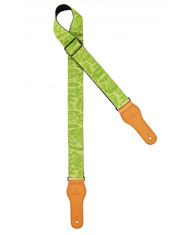 Ortega OCS-340 Spring Series Guitar Cotton Strap - Green Jean
