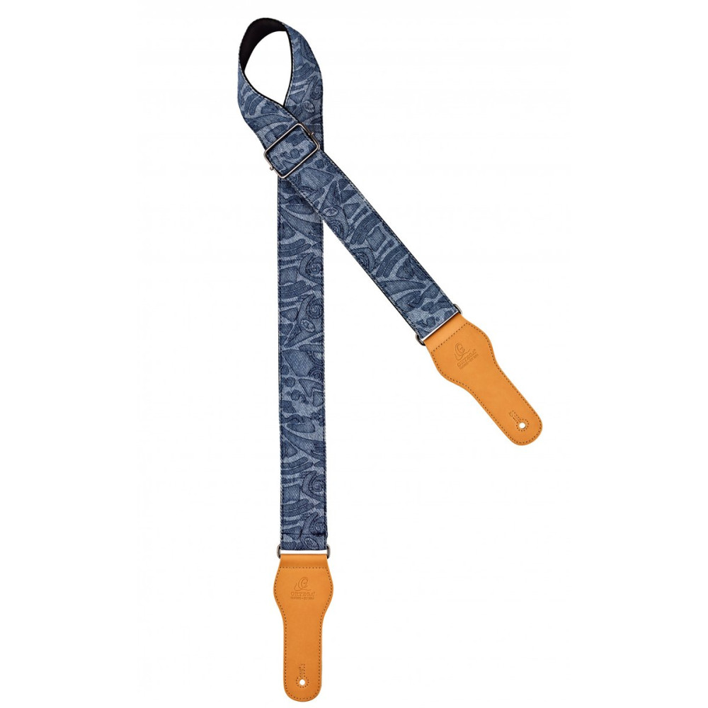 Ortega OCS-350 Spring Series Guitar Cotton Strap - Blue Jean