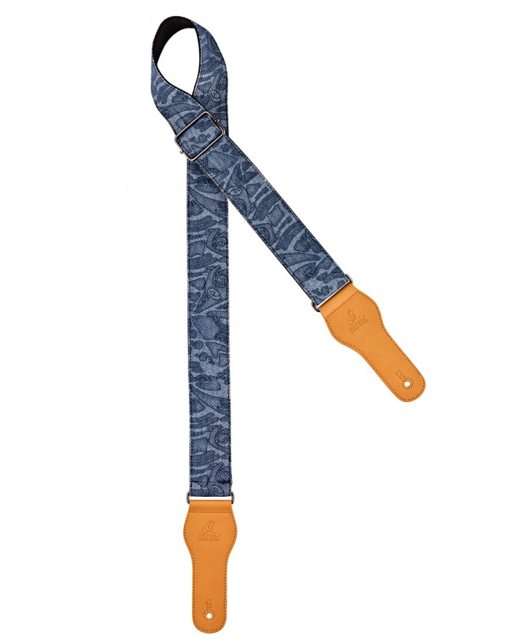 Ortega OCS-350 Spring Series Guitar Cotton Strap - Blue Jean
