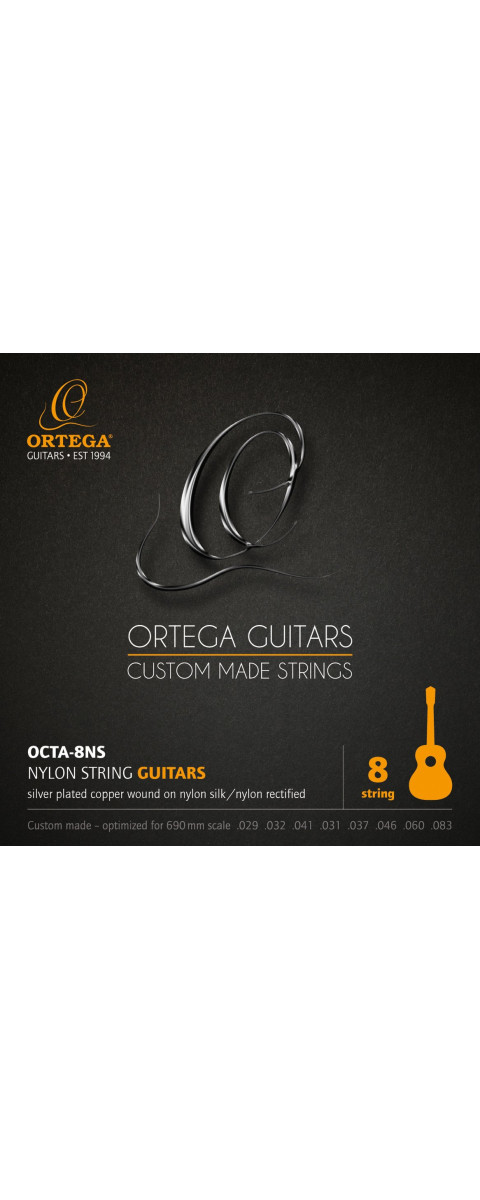 Ortega OCTA-8NS Custom Made Strings Guitar String Set - Nylon 8 String