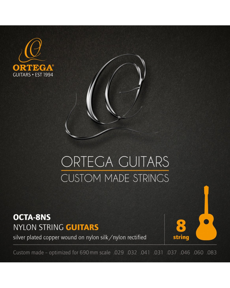 Ortega OCTA-8NS Custom Made Strings Guitar String Set - Nylon 8 String