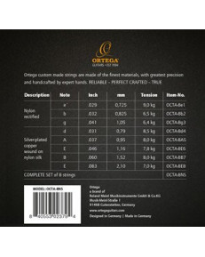Ortega OCTA-8NS Custom Made Strings Guitar String Set - Nylon 8 String