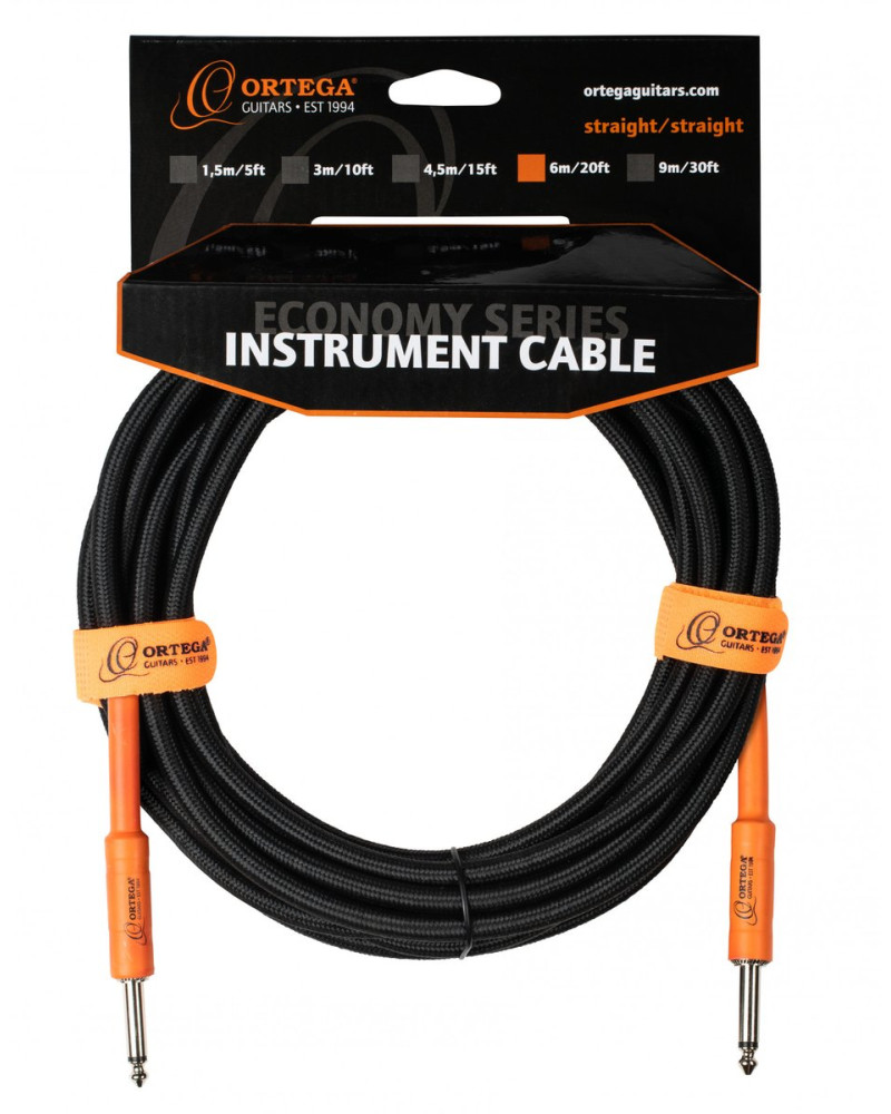 Ortega OECIS-20 Economy Series Instrument Cable - 6 m / 20 ft