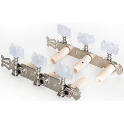 Tuner Set 3/4, 4/4 Chrome Length 12,1cm, distsnce between pegs 35mm, - chrom 3/4, 4/4 Länge 12,1cm, Abstand Wirbel 35mm, baugl. OER-20140