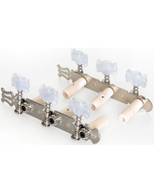 Tuner Set 3/4, 4/4 Chrome Length 12,1cm, distsnce between pegs 35mm, - chrom 3/4, 4/4 Länge 12,1cm, Abstand Wirbel 35mm, baugl. OER-20140