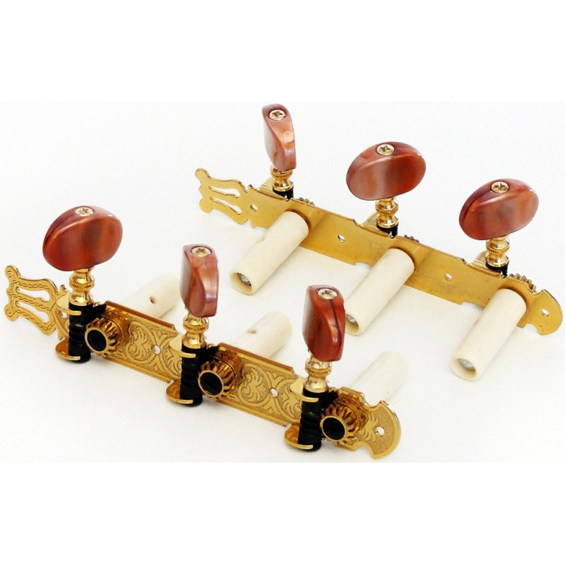 Tuner Set Gold 4/4 Length with Lyra 12cm,distance between pegs 35mm - gold 4/4 Länge