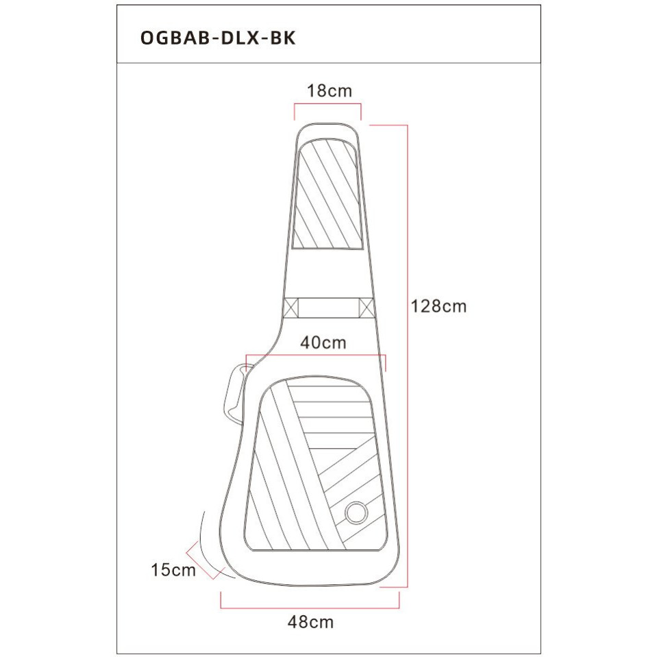 Ortega OGBAB-DLX-GY DeLuxe Bass-Bag - Gray