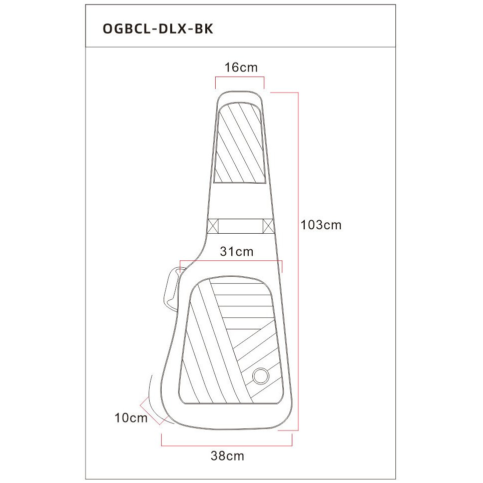 Ortega OGBCL-DLX-GY DeLuxe Full-Size Classical-Guitar-Gigbag - Gray