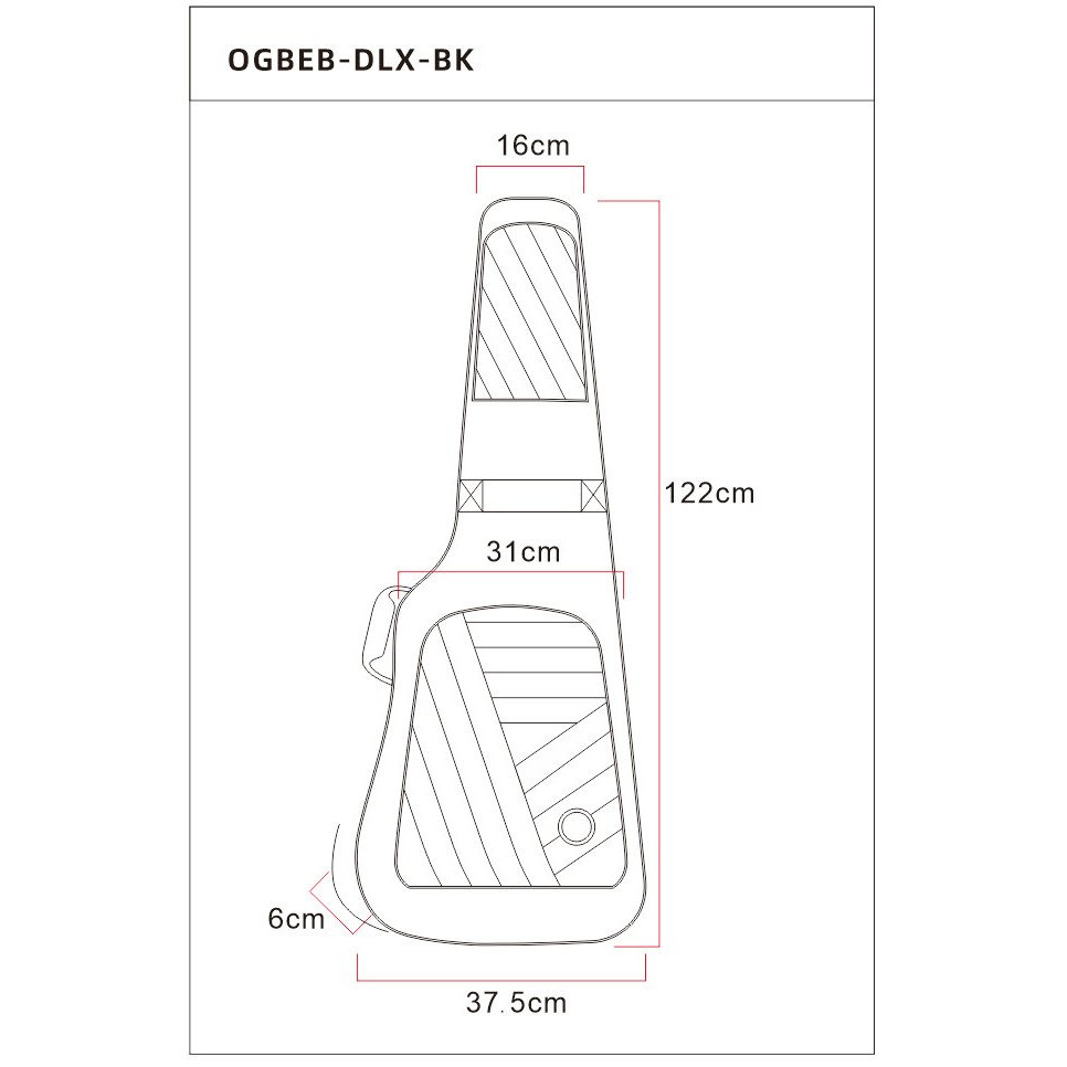 Ortega OGBEB-DLX-GY DeLuxe E-Bass-Bag - Gray
