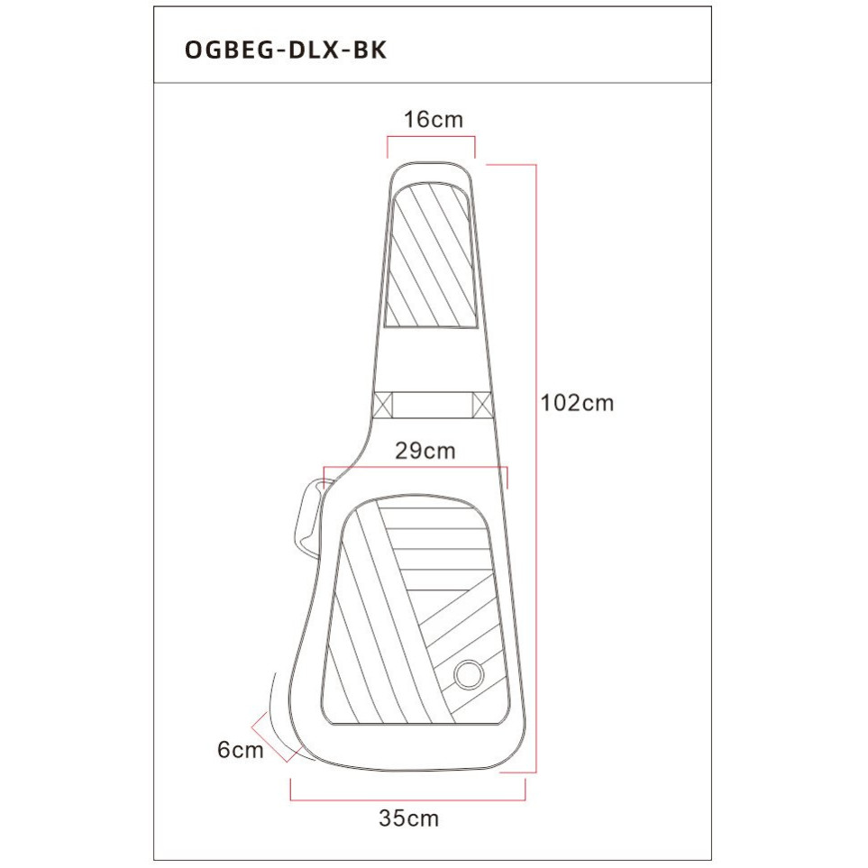 Ortega OGBEG-DLX-GY DeLuxe E-Guitar-Gigbag - Gray