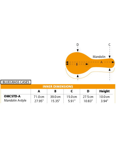Ortega OMCSTD-A Economy A-Style Mandolin-Hardcase - Black