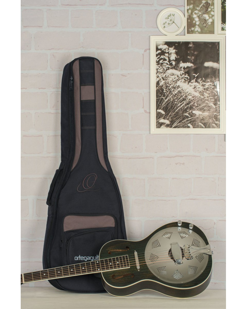 Ortega ONB-RRG30 Pro Series Parlor Resonator Guitar Bag - Black/Brown