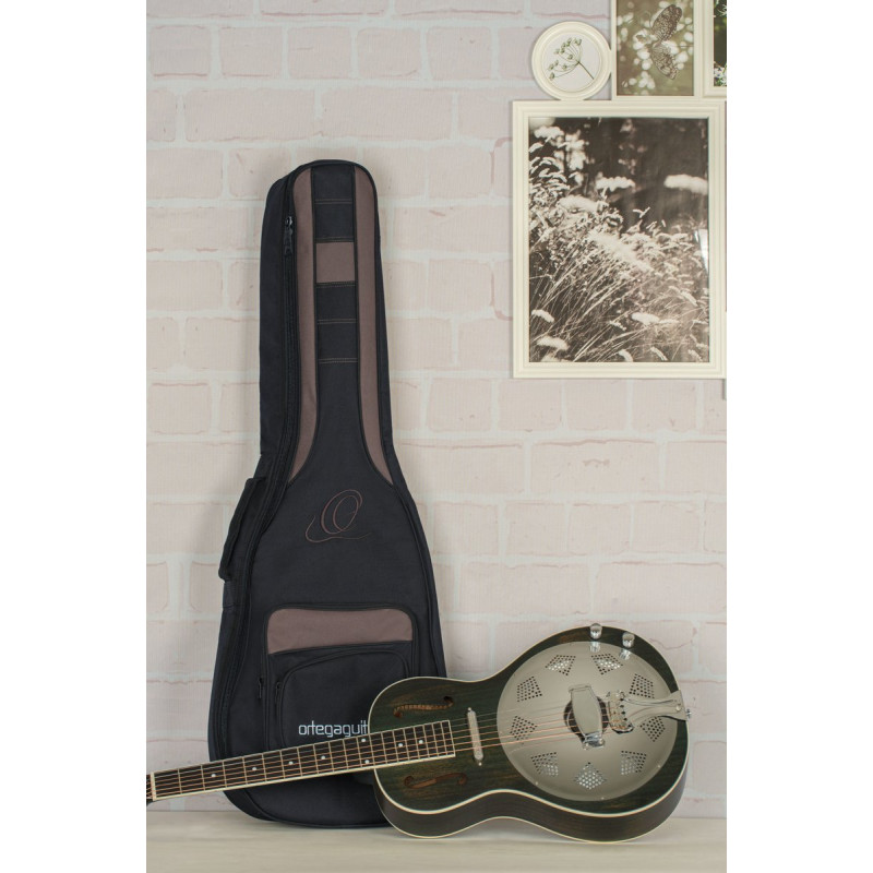 Ortega ONB-RRG30 Pro Series Parlor Resonator Guitar Bag - Black/Brown