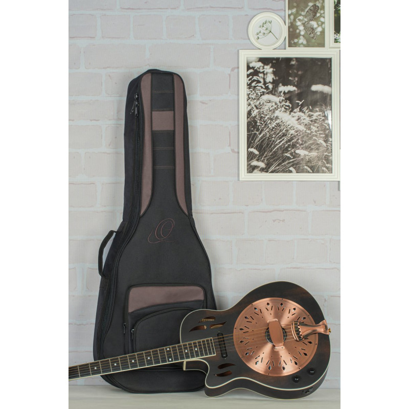 Ortega ONB-RRG40 Pro Series Resonator Guitar Bag - Black/Brown