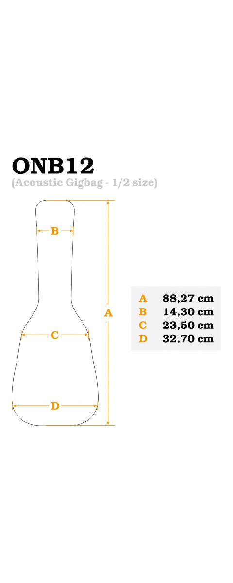 Ortega ONB12 Pro Series 1/2 Classical-Guitar-Bag - Brown/Black