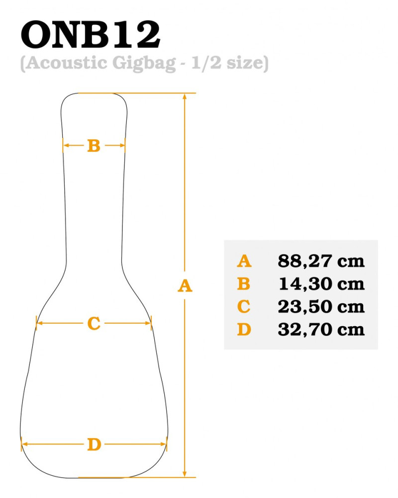 Ortega ONB12 Pro Series 1/2 Classical-Guitar-Bag - Brown/Black