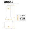 Ortega ONB34 Pro Series 3/4 Classical-Guitar-Bag - Brown/Black