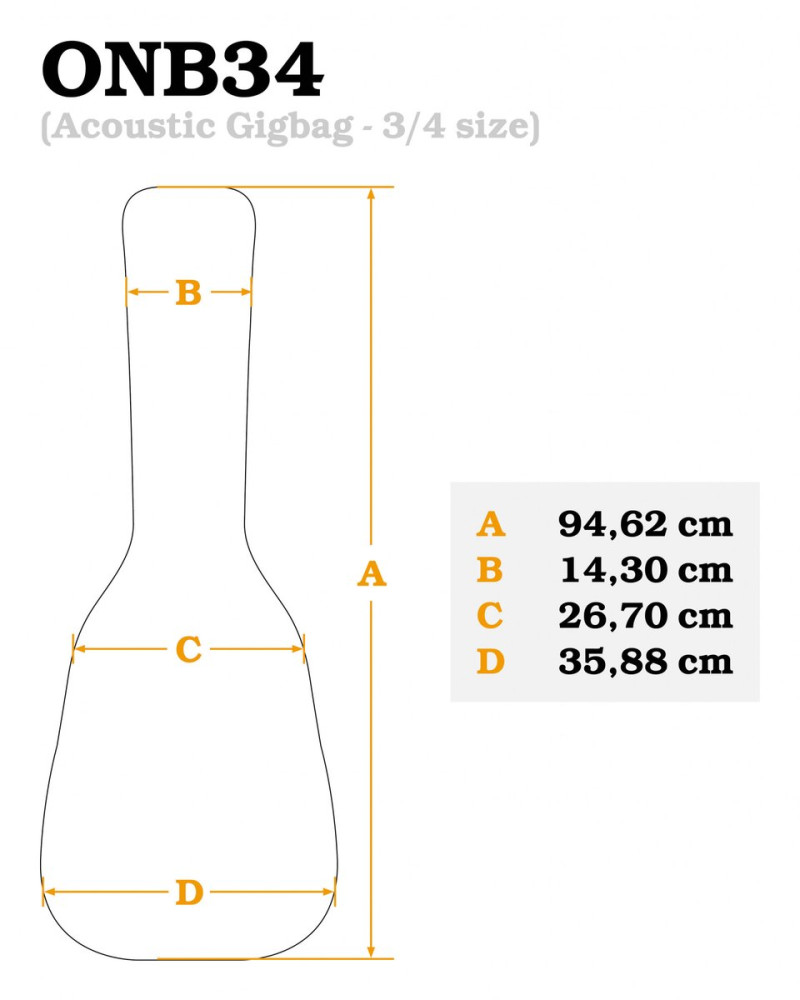 Ortega ONB34 Pro Series 3/4 Classical-Guitar-Bag - Brown/Black