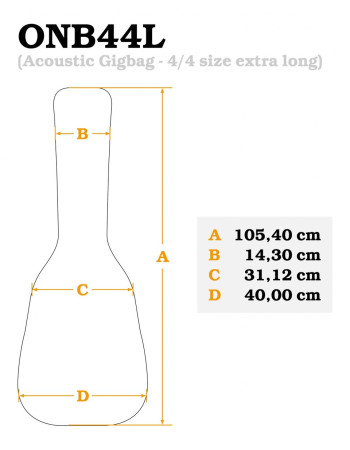 Ortega ONB44L Pro Series Extra-Long 4/4 Classical-Guitar-Bag - Brown/Black