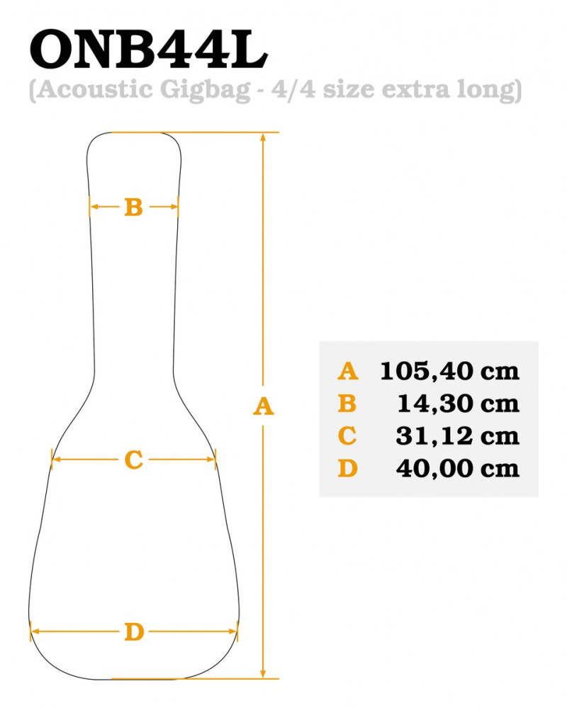Ortega ONB44L Pro Series Extra-Long 4/4 Classical-Guitar-Bag - Brown/Black