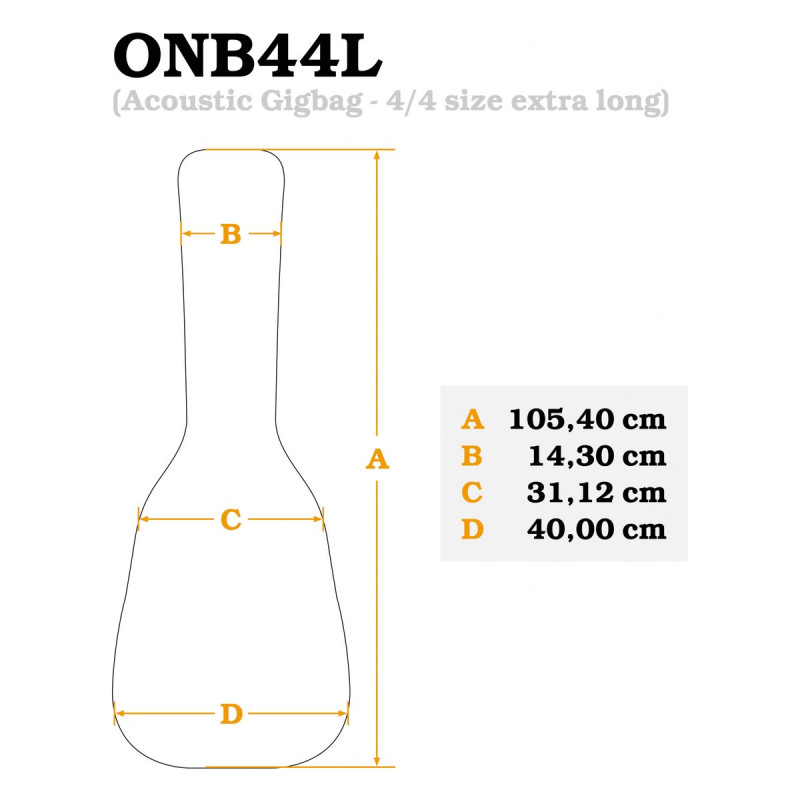 Ortega ONB44L Pro Series Extra-Long 4/4 Classical-Guitar-Bag - Brown/Black