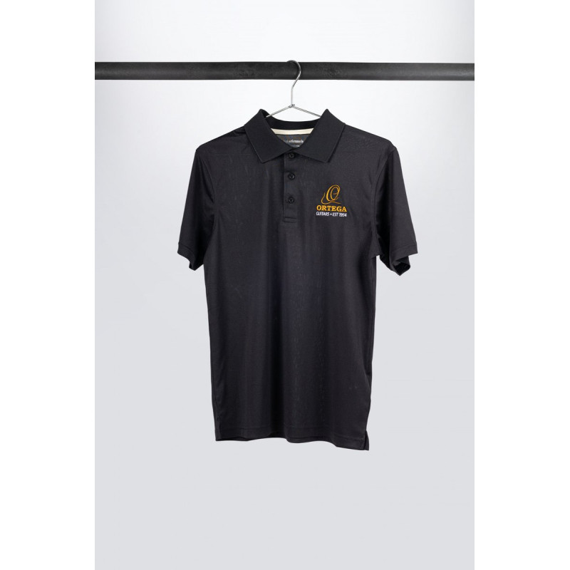 Ortega OPOLO-DLX-L Golf Polo Shirt, Black, embroidered