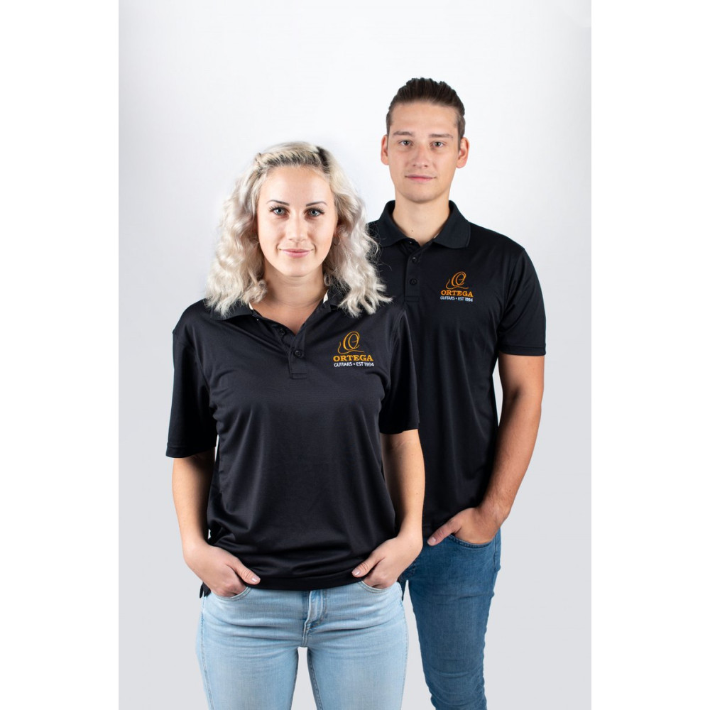 Ortega OPOLO-DLX-L Golf Polo Shirt, Black, embroidered