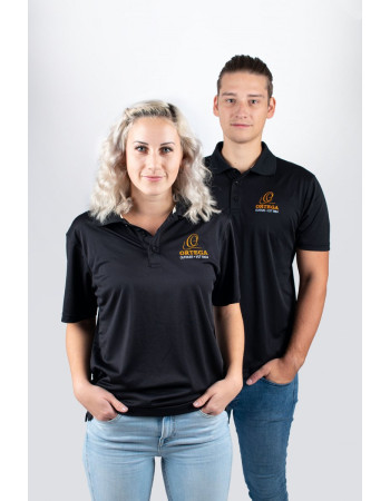 Ortega OPOLO-DLX-L Golf Polo Shirt, Black, embroidered