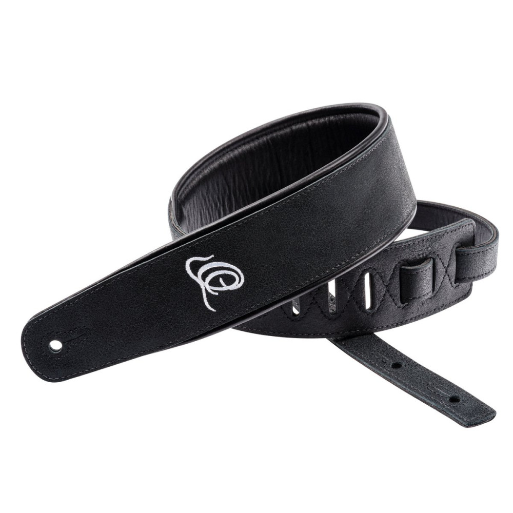 Ortega OSAR-1 Genuine-Leather Guitar-Strap - Black Hole