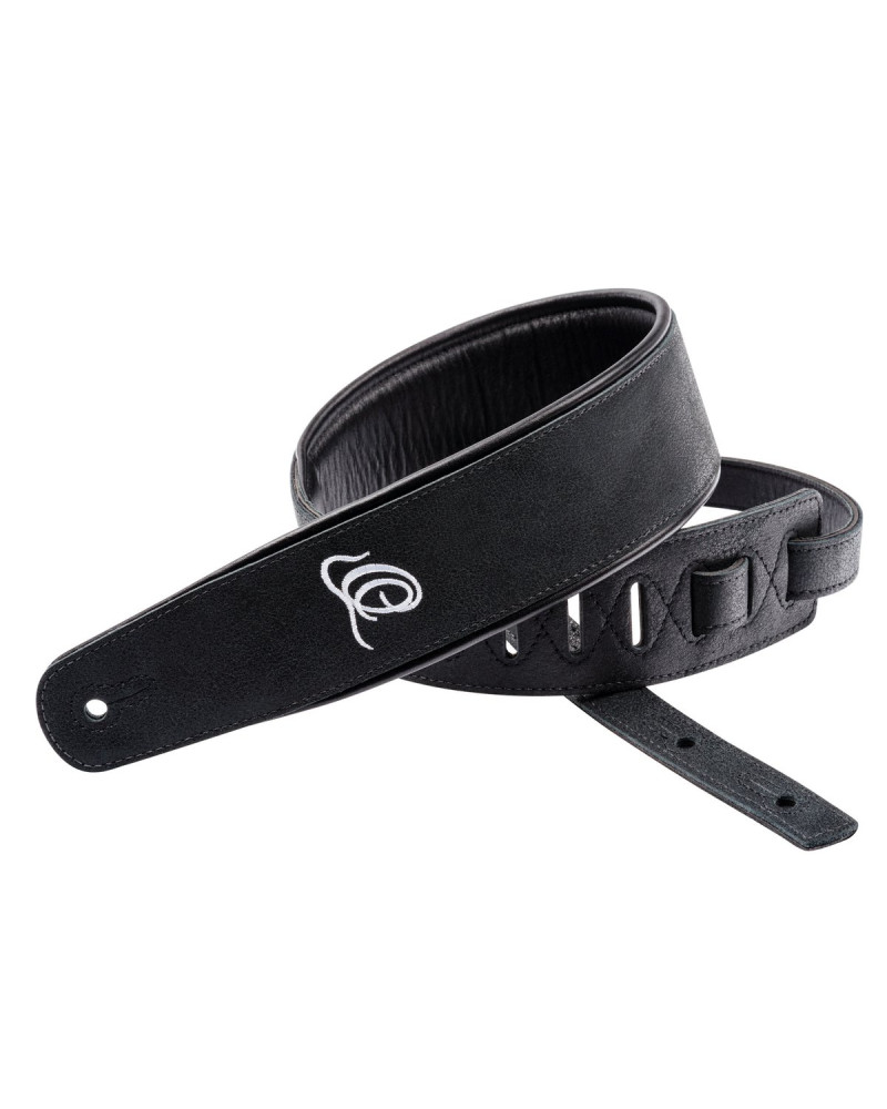 Ortega OSAR-1 Genuine-Leather Guitar-Strap - Black Hole